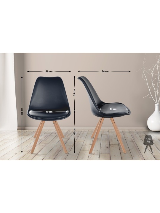 Scaun Sofia piele artificiala rotund, negru