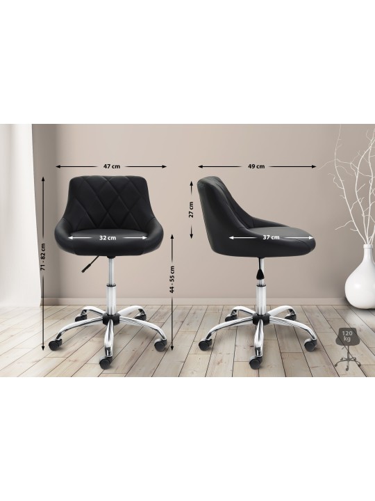 Scaun de lucru Lazio imitatie piele, negru