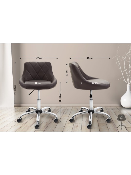 Scaun de lucru Lazio imitatie piele, maro