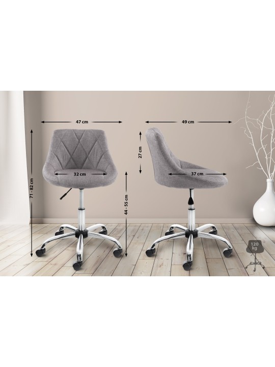 Scaun de lucru Tesatura Lazio, gri