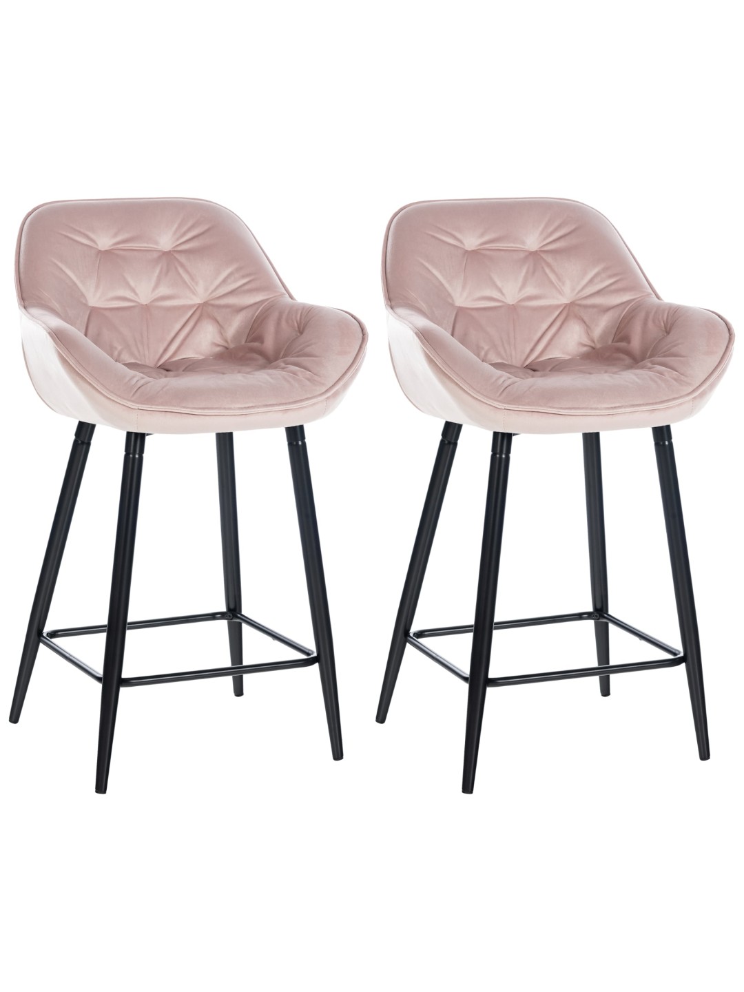 Set 2 scaune de bar Gibson catifea, roz