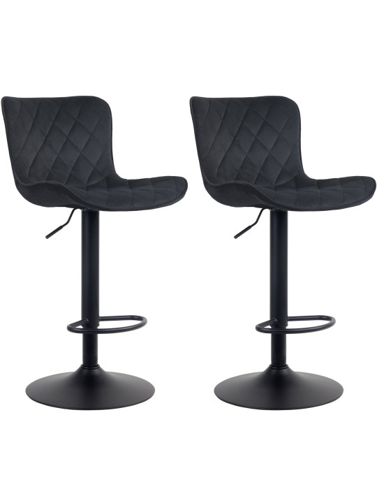Set 2 scaune de bar Emma catifea, negru Set 2 scaune de bar Emma catifea, negru