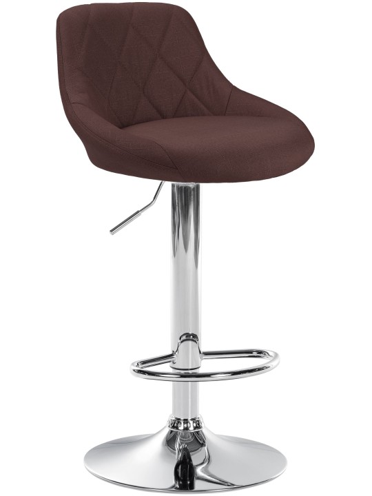 Scaun de bar Lazio stofa crom, maro