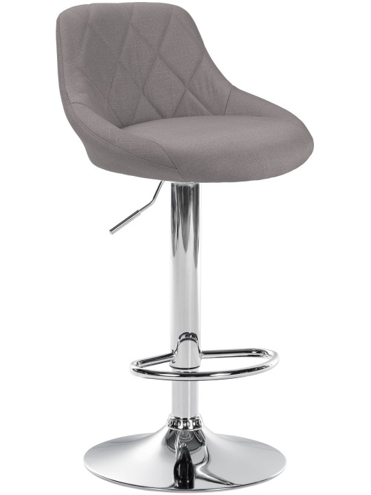 Scaun de bar Lazio stofa crom, gri