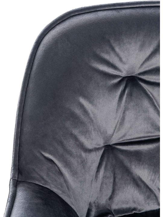 Scaun de bar catifea Gibson, gri închis