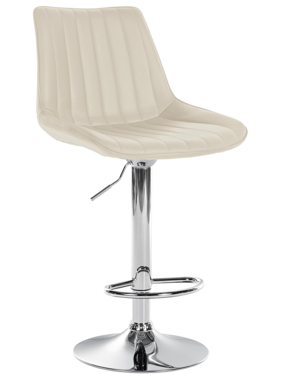 Scaun de bar Toni imitatie piele crom, crem