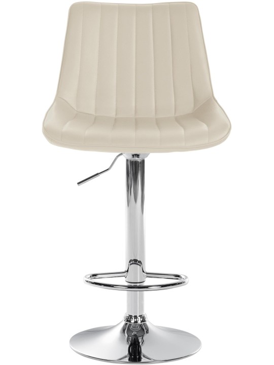Scaun de bar Toni imitatie piele crom, crem