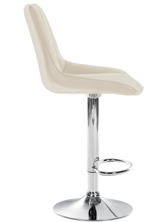 Scaun de bar Toni imitatie piele crom, crem