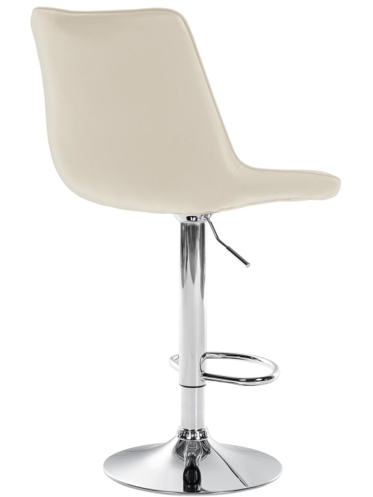 Scaun de bar Toni imitatie piele crom, crem