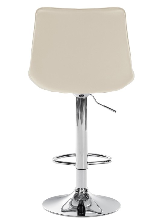 Scaun de bar Toni imitatie piele crom, crem