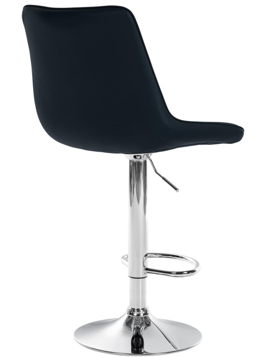 Scaun de bar Toni imitatie piele crom, negru