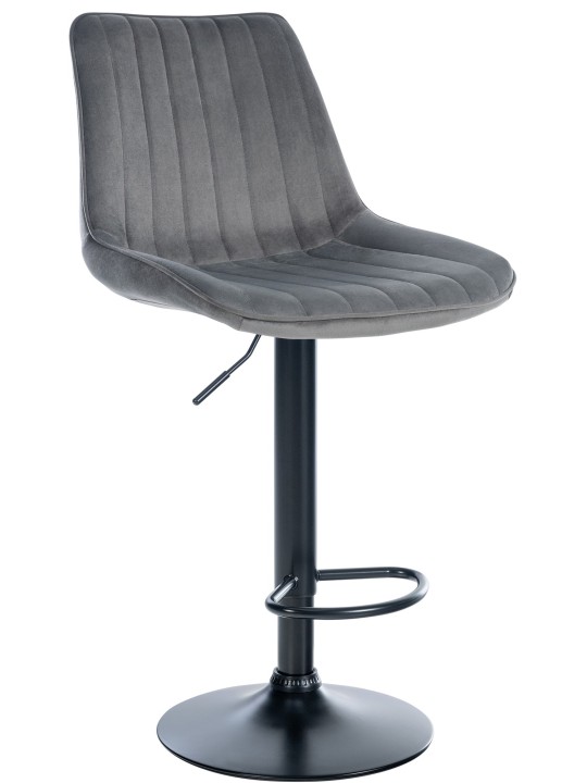 Scaun de bar Toni catifea, gri închis Scaun de bar Toni catifea, gri închis