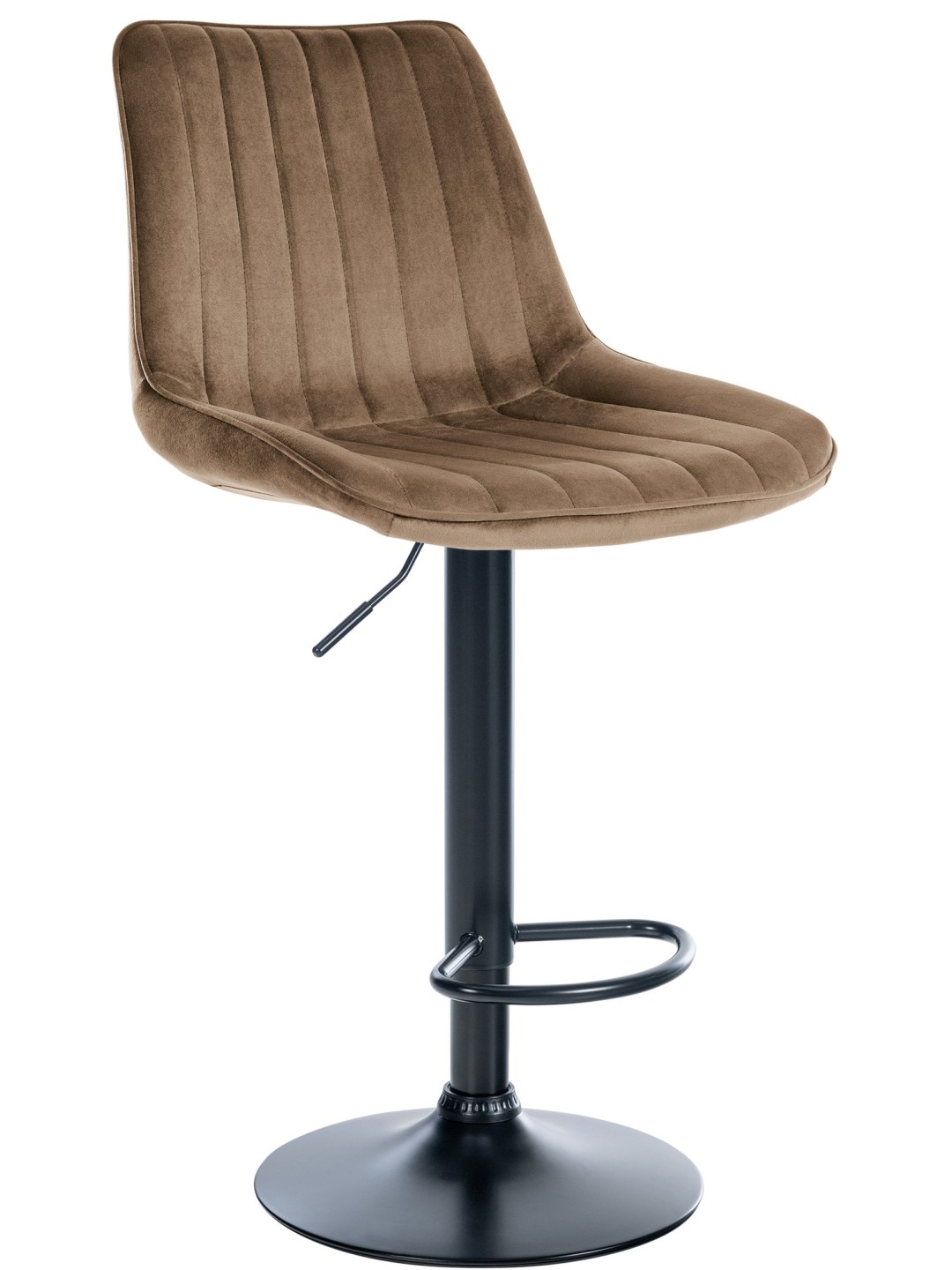 Scaun de bar Toni catifea, maro