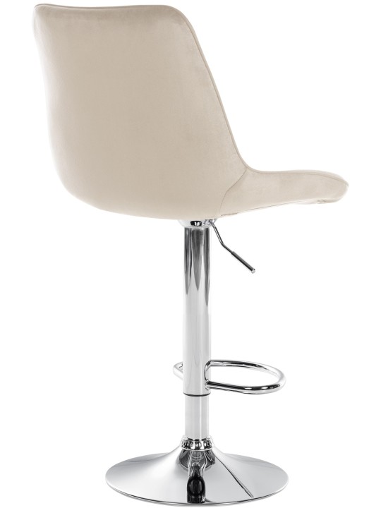 Scaun de bar Toni catifea crom, crem Scaun de bar Toni catifea crom, crem