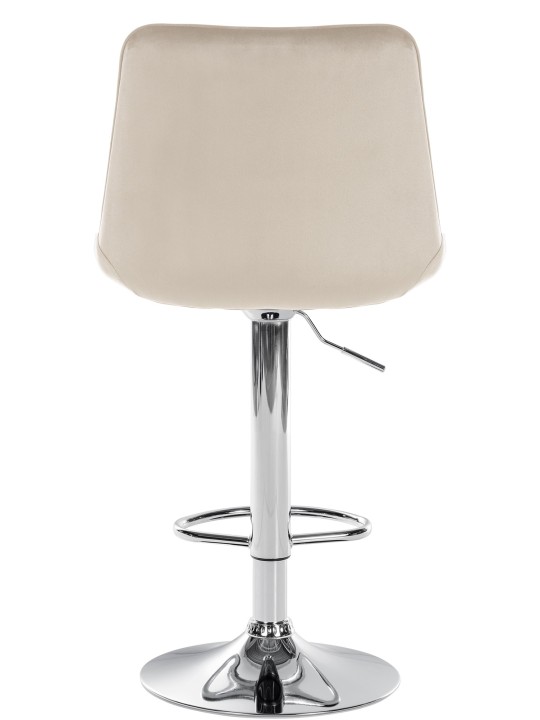 Scaun de bar Toni catifea crom, crem Scaun de bar Toni catifea crom, crem