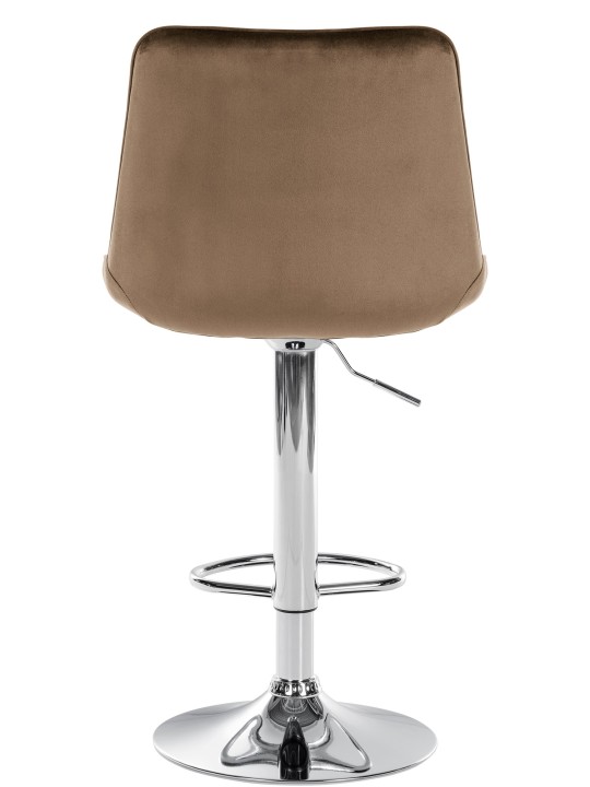 Scaun de bar Toni catifea crom, maro
