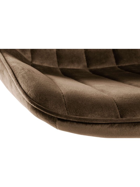 Scaun de bar Toni catifea crom, maro