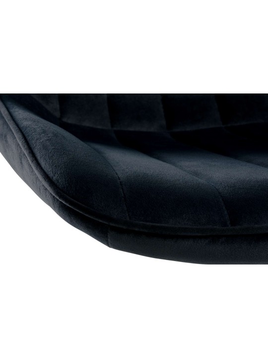 Scaun de bar Toni catifea crom, negru