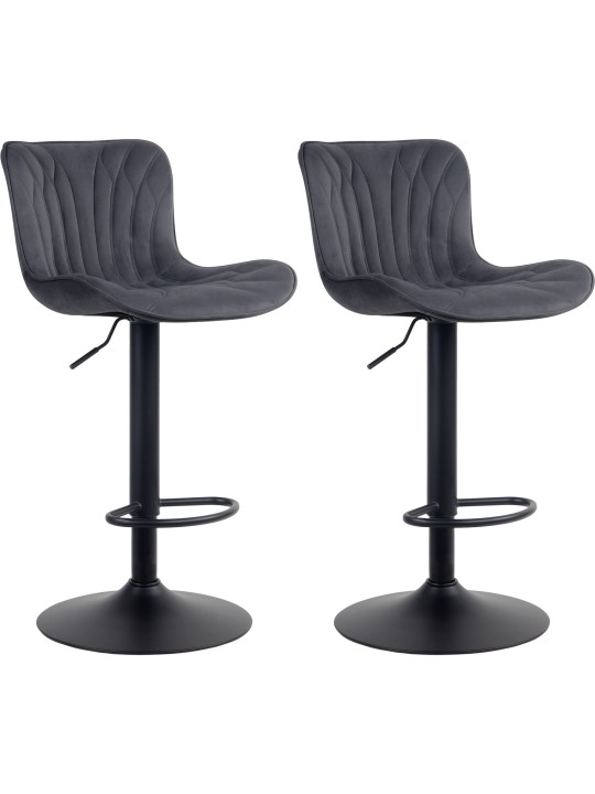 Set 2 scaune de bar Linus catifea, negru