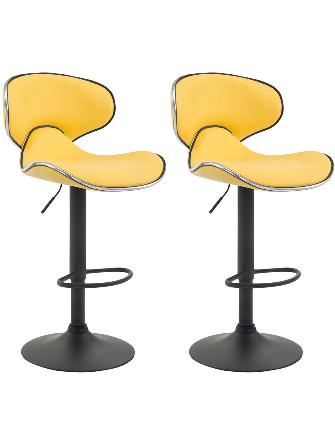 Set 2 scaune de bar Las Vegas V2 imitatie piele, galben