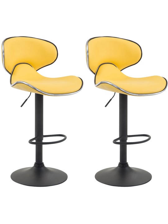 Set 2 scaune de bar Las Vegas V2 imitatie piele, galben