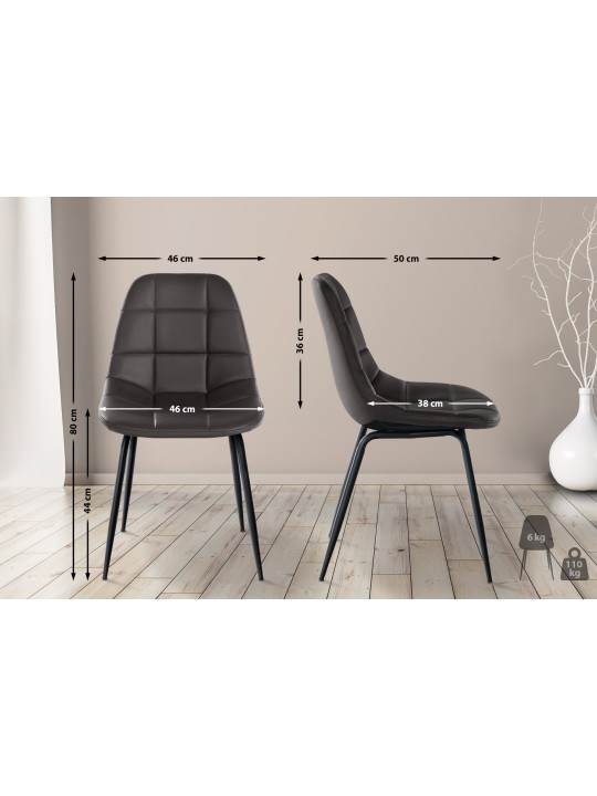 Scaun Tom imitatie de piele, maro