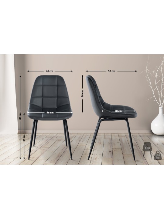 Scaun Tom imitatie de piele, gri Scaun Tom imitatie de piele, gri