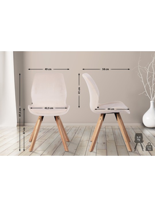 Scaun Luna Velvet, crem