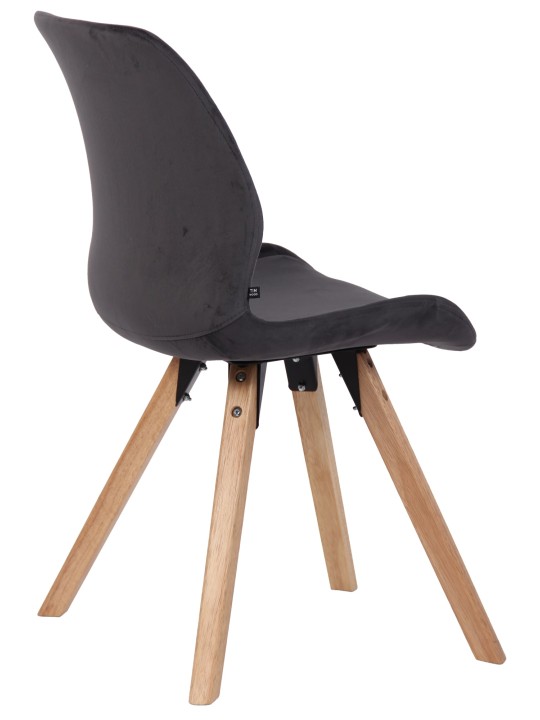 Set 2 scaune Luna catifea, gri închis