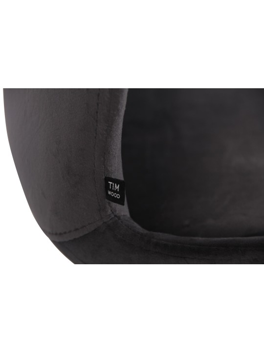 Set 2 scaune Luna catifea, gri închis