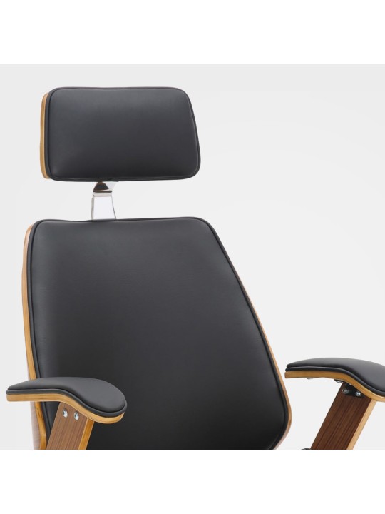 Scaun de birou Chicago imitatie piele, nuc/negru