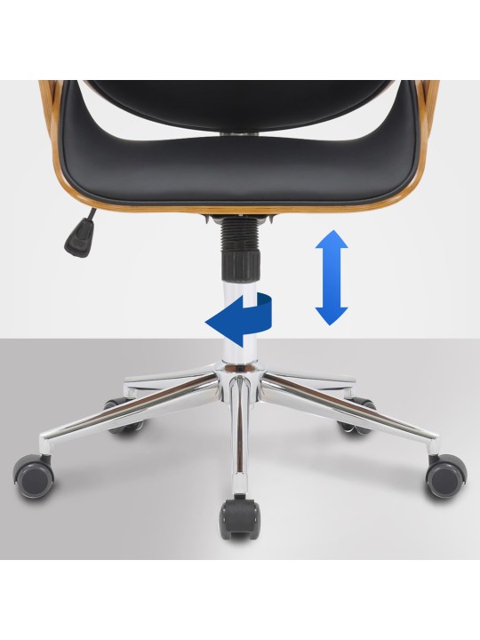 Scaun de birou Chicago imitatie piele, nuc/negru