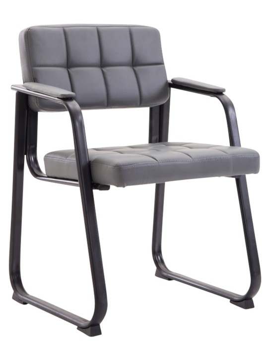 Set 2 scaune vizitator Canada B imitatie piele, gri