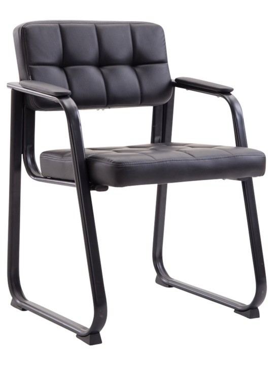 Set 2 scaune vizitator Canada B imitatie piele, negru