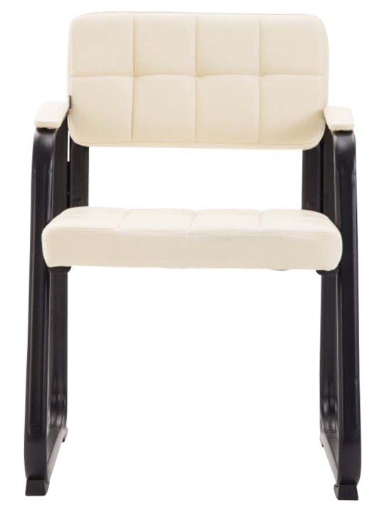 Set 2 scaune vizitator Canada B imitatie piele, crem