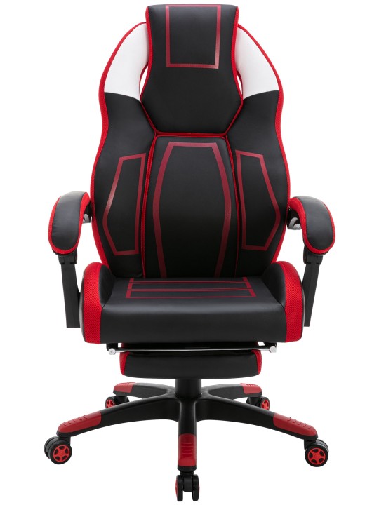 Scaun de birou Clovis imitatie piele, negru/roșu