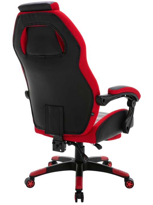 Scaun de birou Clovis imitatie piele, negru/roșu