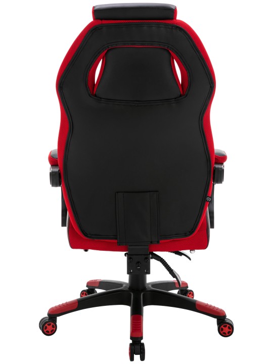 Scaun de birou Clovis imitatie piele, negru/roșu