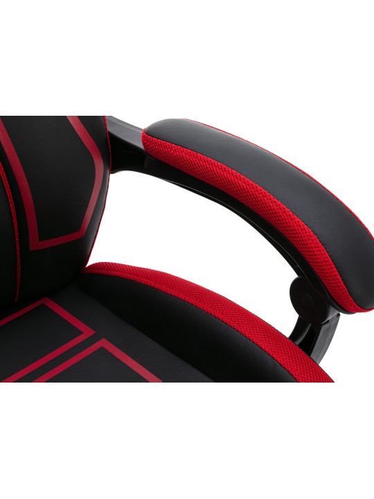 Scaun de birou Clovis imitatie piele, negru/roșu