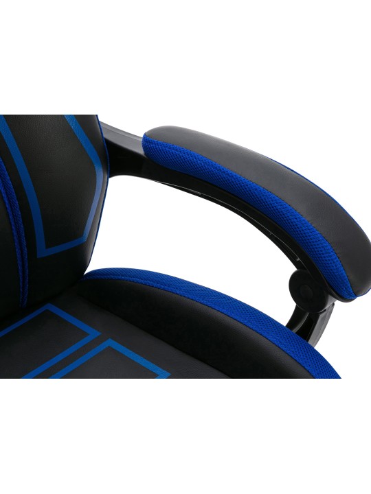 Scaun de birou Clovis imitatie piele, negru/albastru