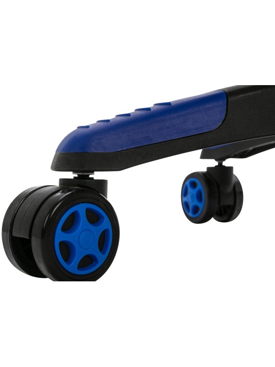 Scaun de birou Clovis imitatie piele, negru/albastru