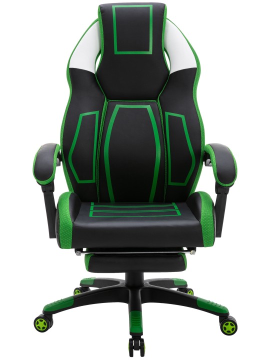 Scaun de birou Clovis imitatie piele, negru/verde