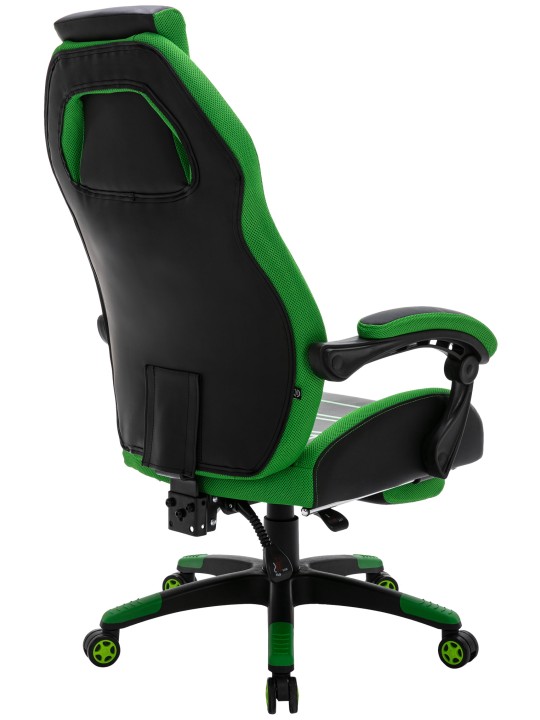 Scaun de birou Clovis imitatie piele, negru/verde