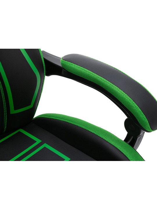 Scaun de birou Clovis imitatie piele, negru/verde