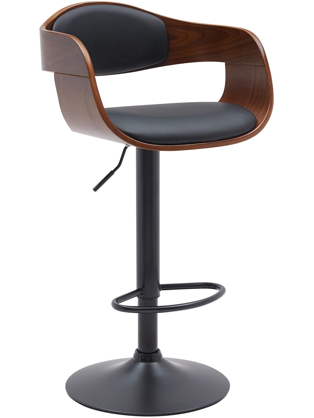 Scaun de bar Kingston B imitatie piele, nuc/negru