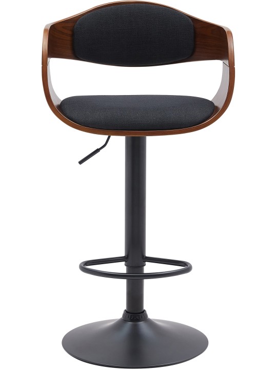 Scaun de bar Kingston B stofa, nuc/negru