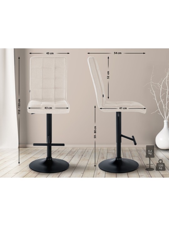 Scaun de bar Tesatura Peking V2, crem