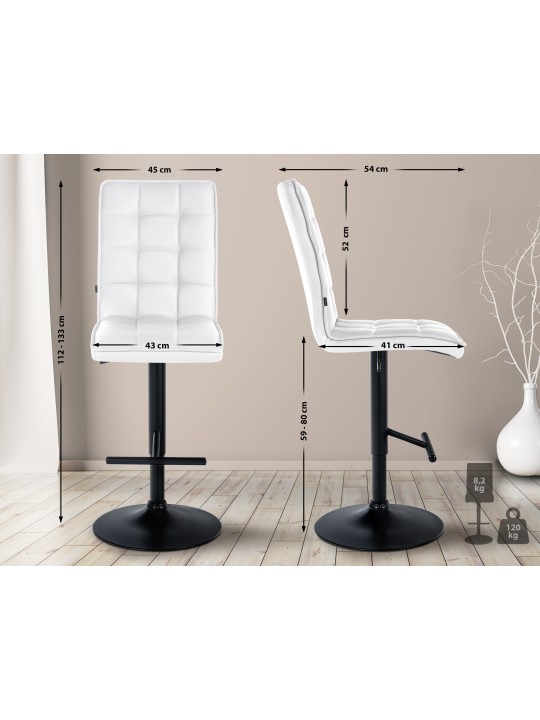 Scaun de bar Peking V2 piele artificiala, alb