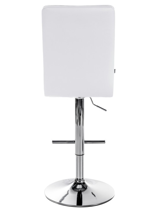 Scaun de bar Peking V2 imitatie piele cromat, alb