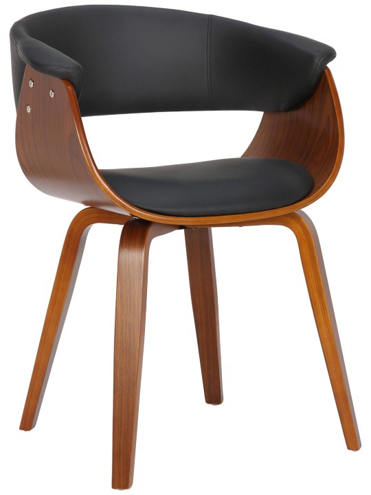 Scaun Bruce imitatie de piele nuc, negru